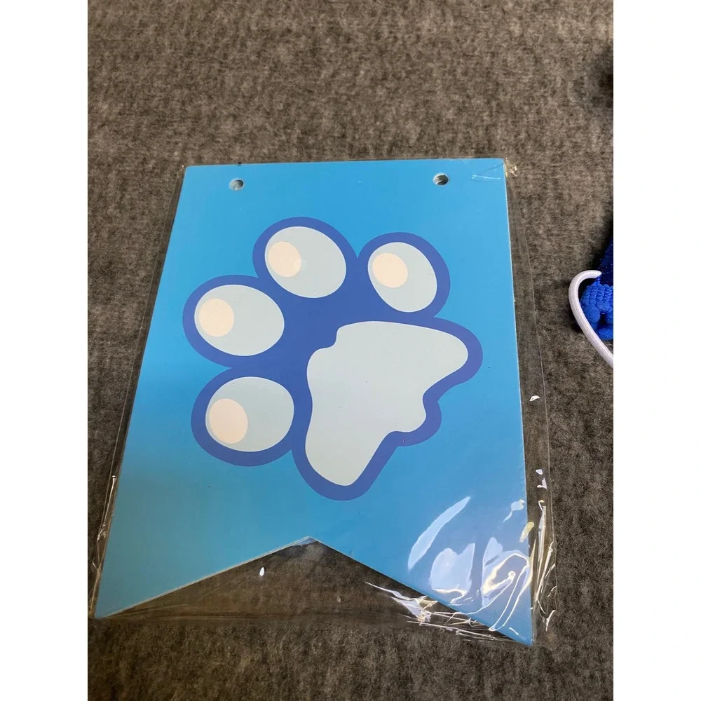 New Small Dog Birthday Party Set Blue Hat Bandana Bow Tie Banner Balloons Small